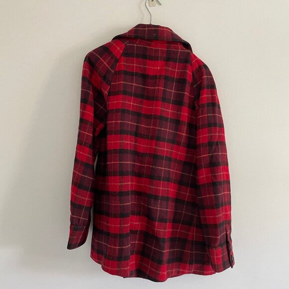 Chris and Jaime Red and Black Woman Checkered Coat Size L - Picture 5 of 7